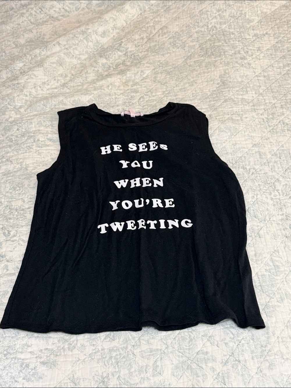 Victoria's Secret Black Graphic Muscle Tank Top